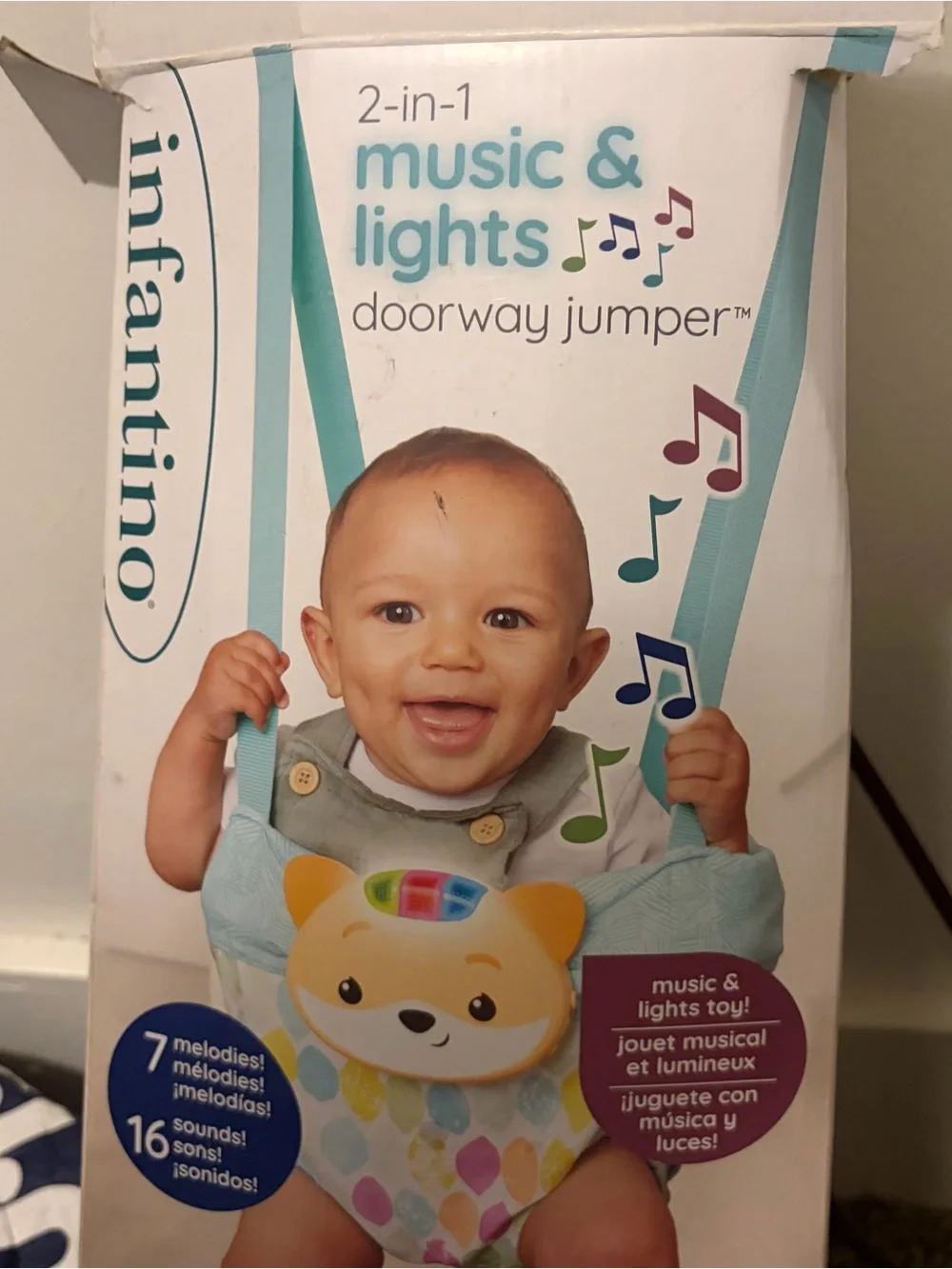 Infantino Music & Lights Doorway Jumper - Blue, Teal, Yellow
